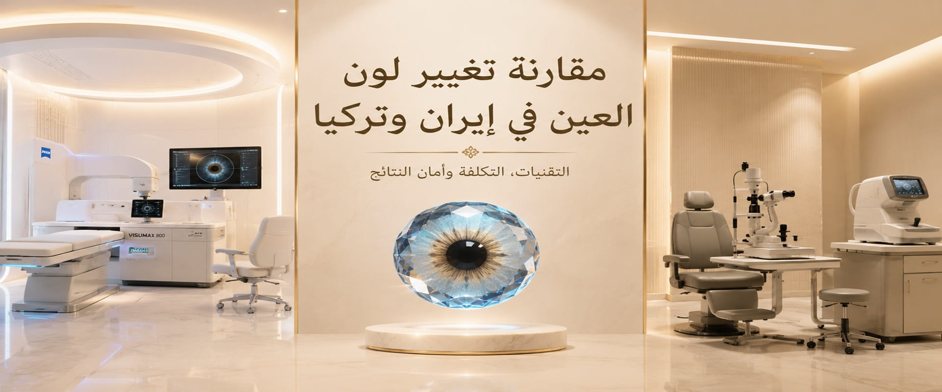 مقارنة بين تغيير لون العين في إيران وتركيا من حيث التقنيات الطبية والتكلفة والخبرة والنتائج باستخدام تقنية صبغ القرنية.
