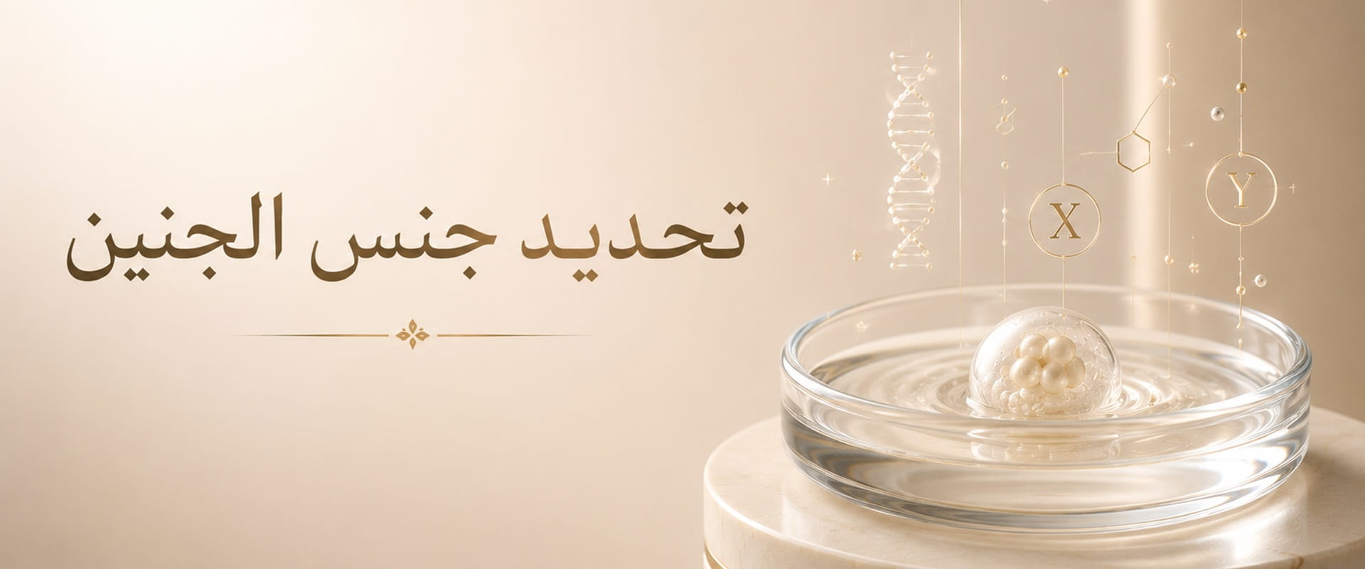 تمثيل بصري لعملية تحديد جنس الجنين باستخدام تقنيات أطفال الأنابيب والفحص الوراثي للأجنة قبل الزرع لاختيار الكروموسومات المطلوبة.