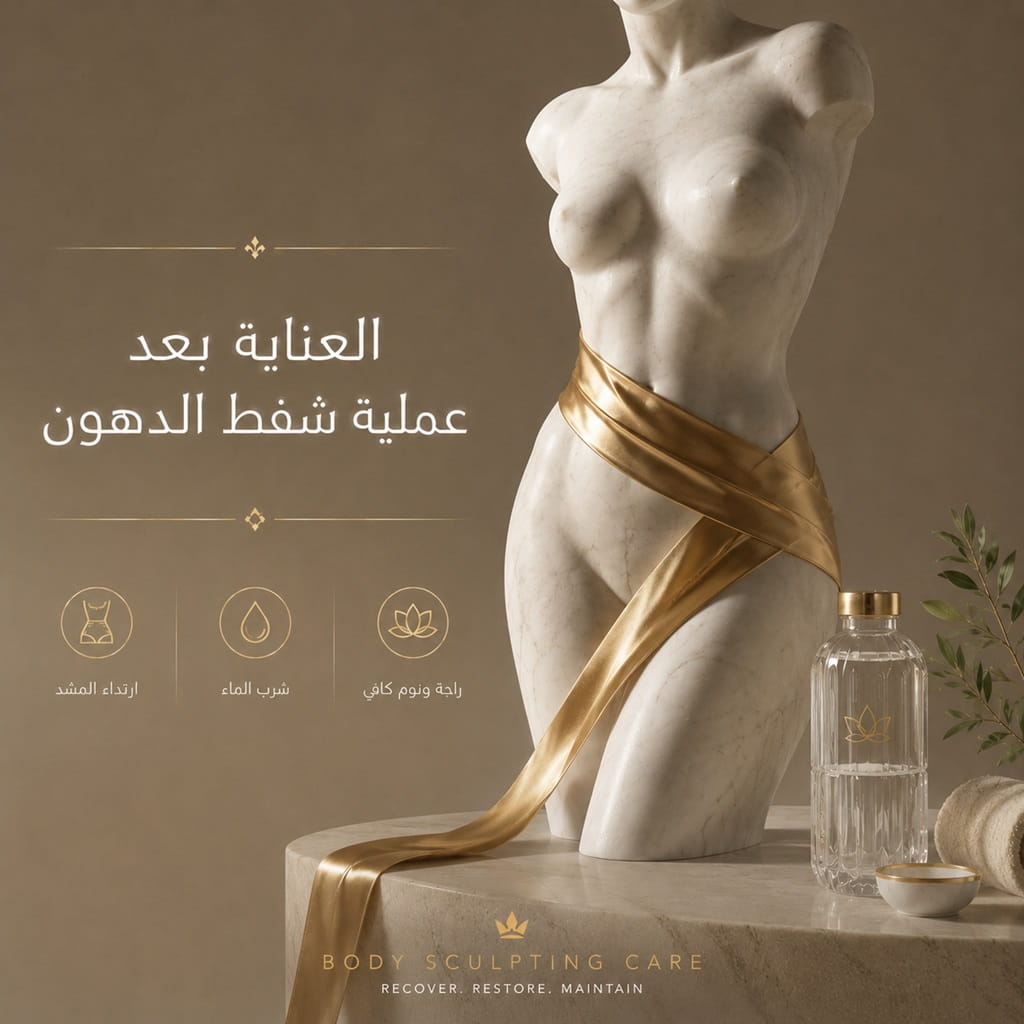 العناية بعد عملية شفط الدهون وتحسين شكل الجسم بعد الجراحة التجميلية ونحت القوام.