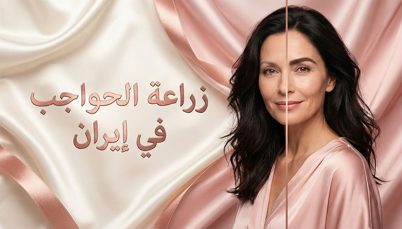 صورة هدر توضح تصميم وكثافة الحواجب الطبيعية بعد عملية الزراعة في إيران.