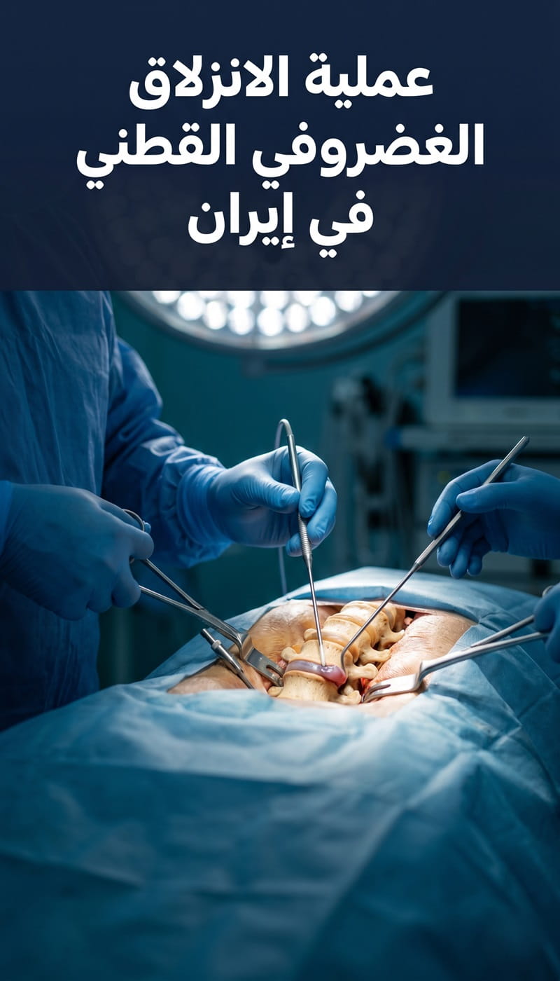 جراح متخصص يقوم بإجراء عملية الانزلاق الغضروفي القطني لمريض في إيران.
