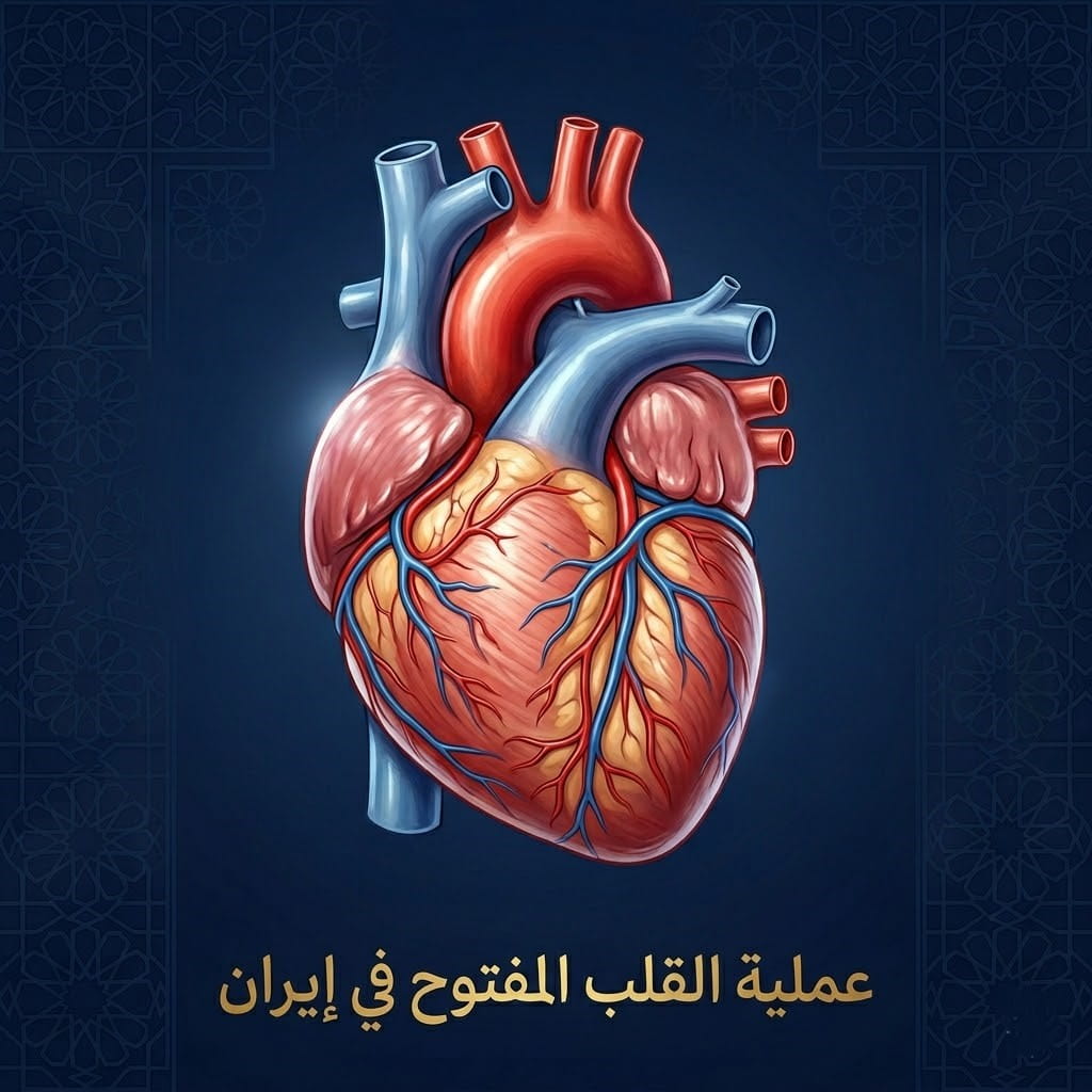 رسم توضيحي للقلب البشري يمثل خدمات عملية القلب المفتوح في إيران مع Ceritamed.