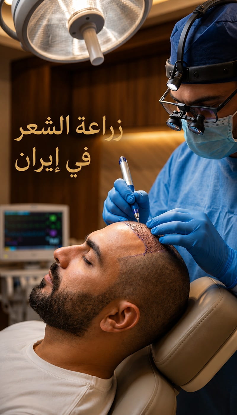 طبيب متخصص يجري عملية زراعة الشعر في إيران باستخدام تقنيات حديثة للحصول على نتائج طبيعية