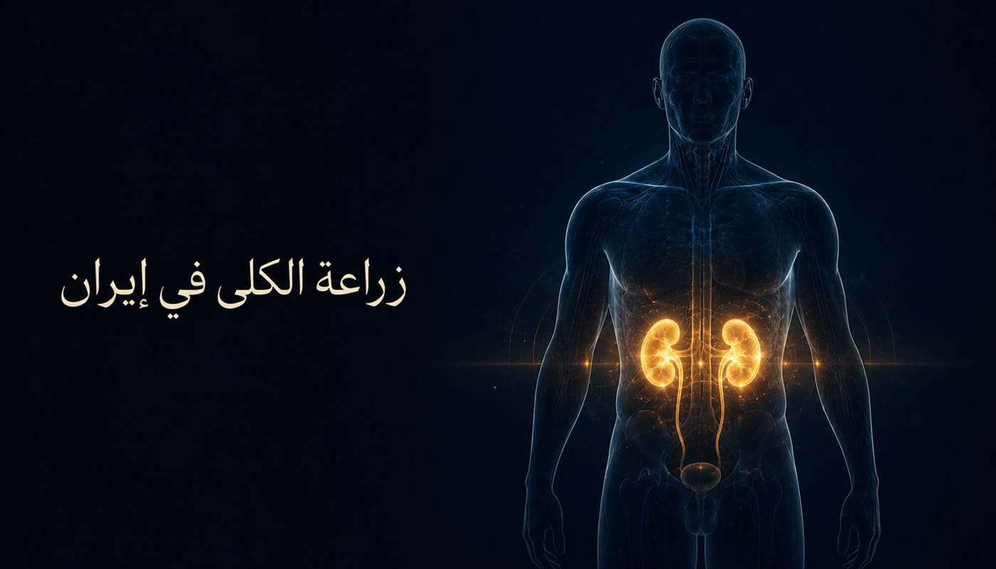 صورة تشريحية للكليتين والجهاز البولي ضمن صفحة زراعة الكلى في إيران