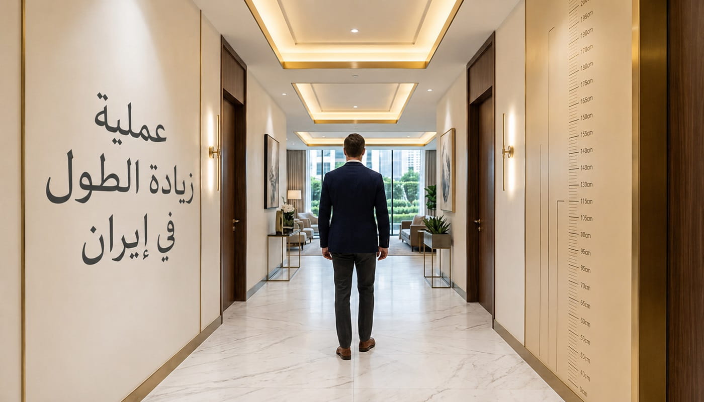 رجل داخل مركز طبي متخصص في جراحة زيادة الطول وإطالة الأطراف في إيران.