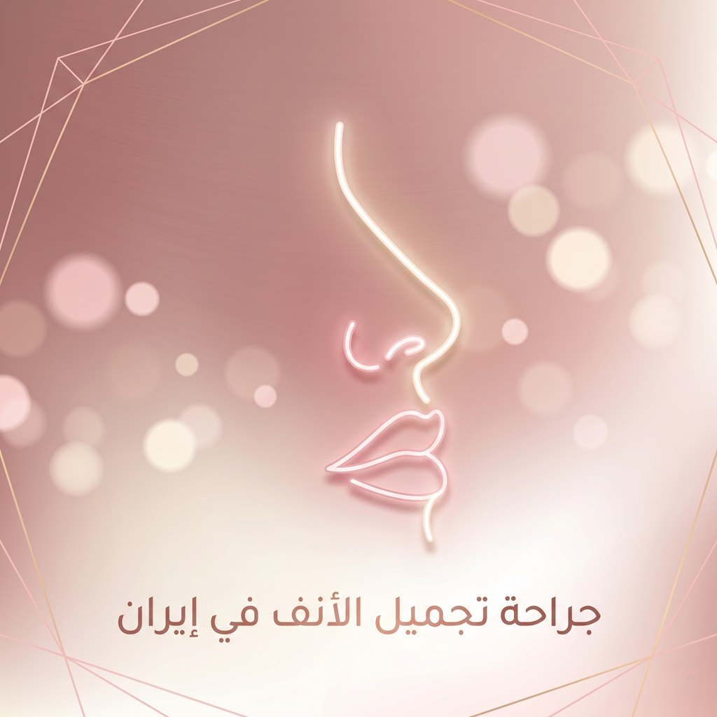 رمز جراحة تجميل الأنف في إيران مع تصميم يعبر عن التناسق الجمالي للوجه والأنف