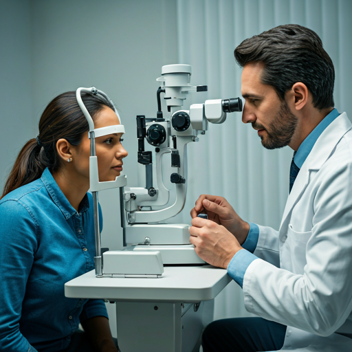 Eye examination in a clinical setting