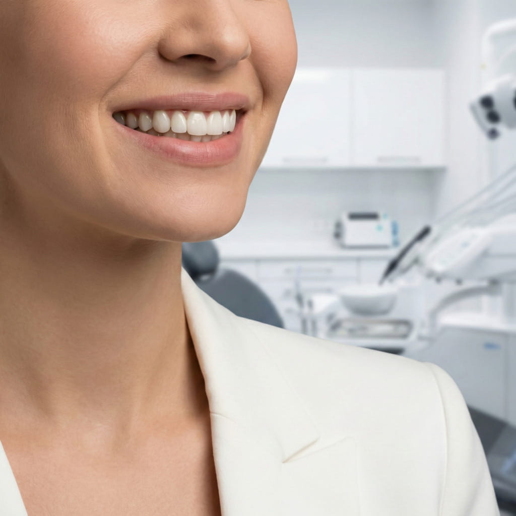 Close-up of natural smile after smile makeover in Iran – cosmetic dentistry at Ceritamed