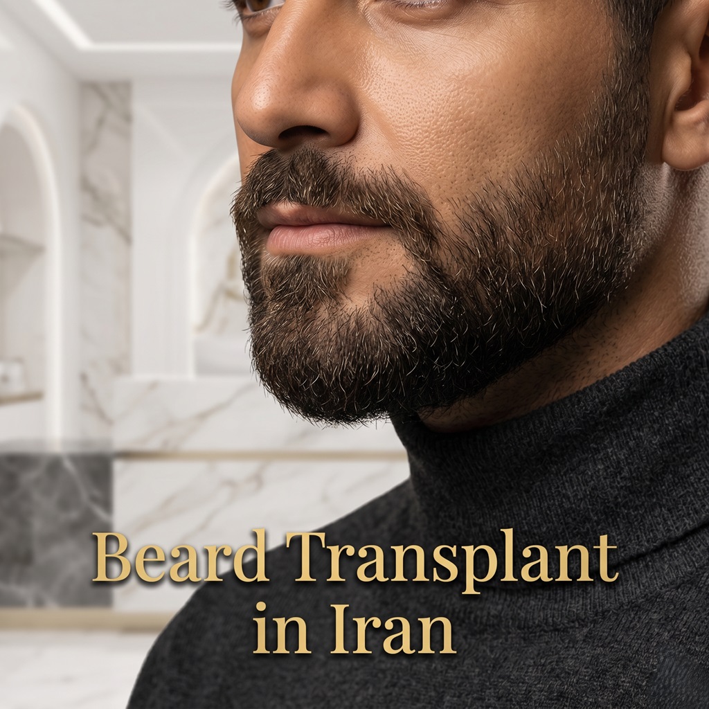 Man with dense natural beard representing professional beard transplant results in Iran.