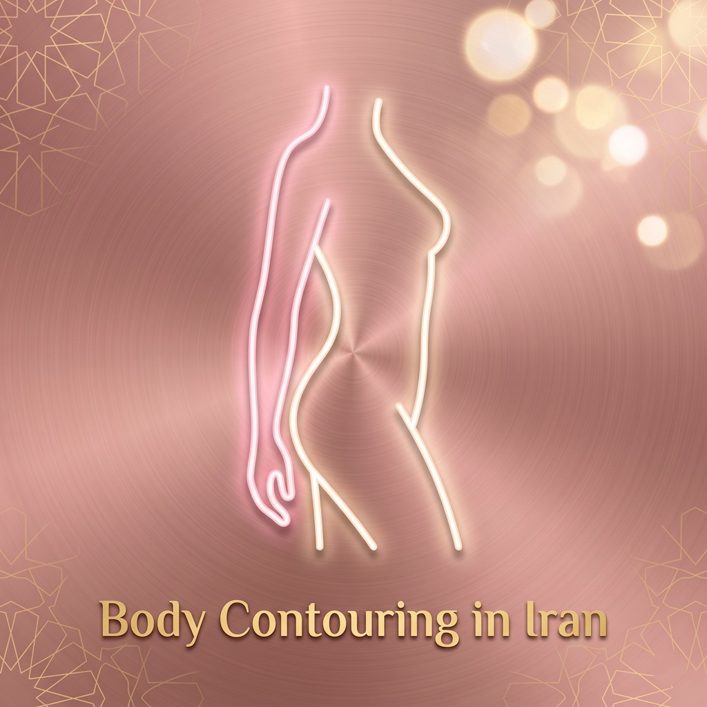 Elegant body contouring illustration representing body sculpting and cosmetic body shaping procedures in Iran.
