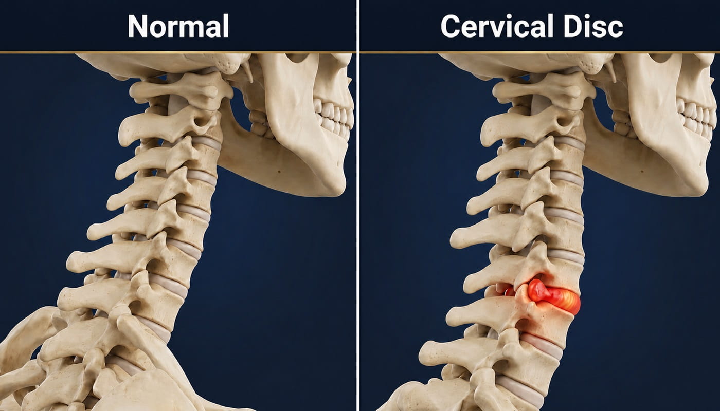 A wide medical header banner highlighting cervical disc surgery infrastructure and advanced spine treatment options in Iran by Ceritamed.