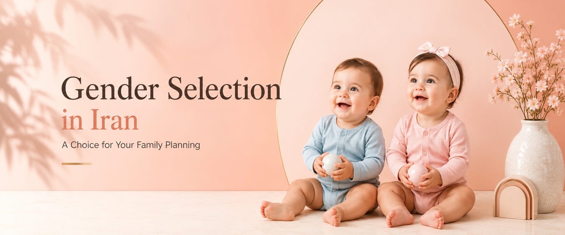 Illustration representing gender selection in Iran using IVF and PGD for family balancing and fertility treatment.