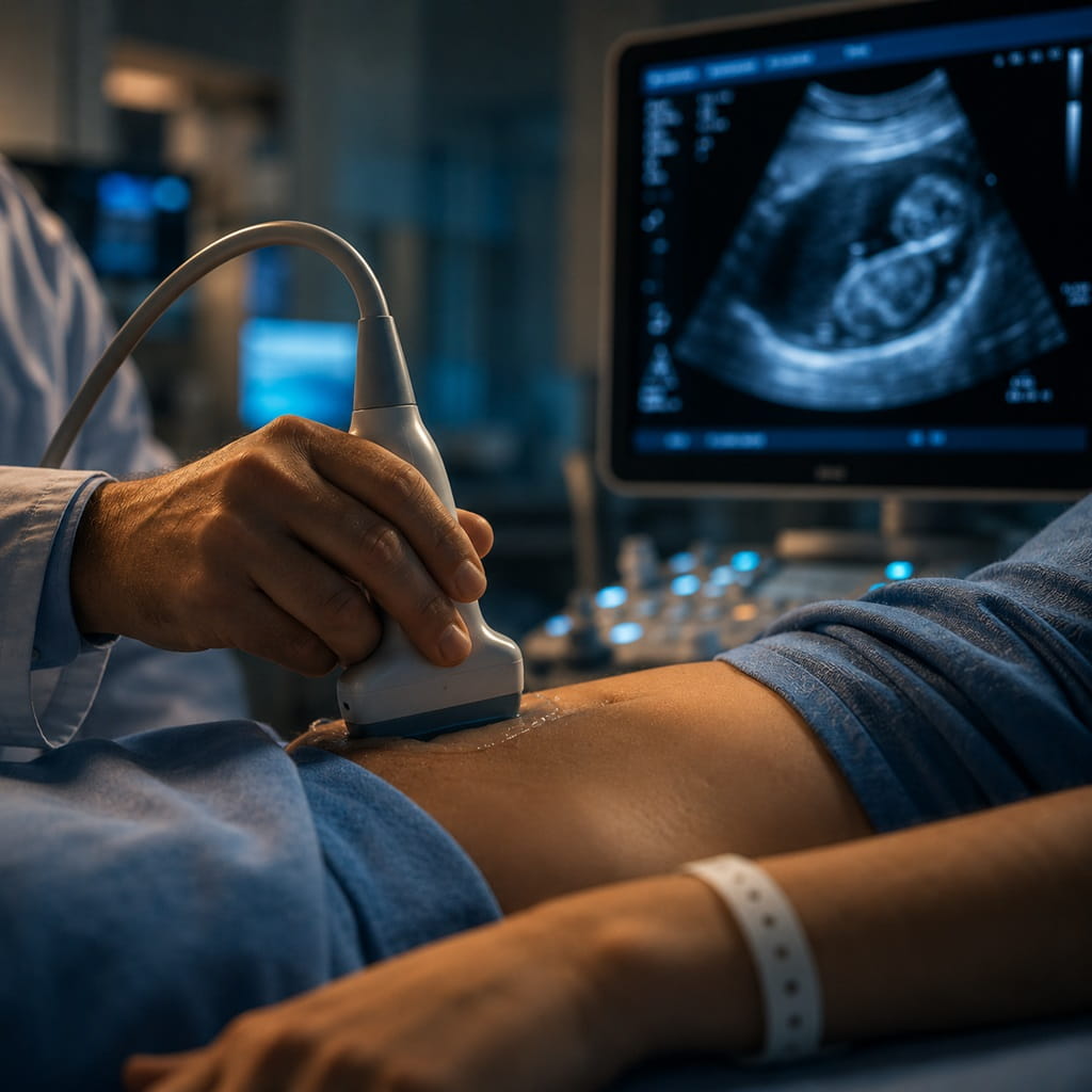 Urology specialist performing ultrasound imaging and diagnostic evaluation in an advanced medical center in Iran by Ceritamed.