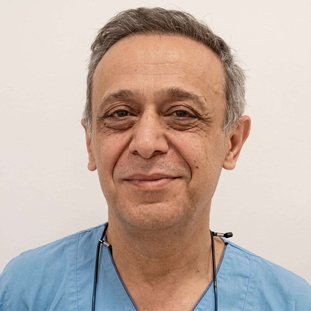 Portrait of Dr. Mostafa Soltan Sanjar, ophthalmology specialist in Iran.
